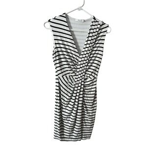 Bailey 44 Womens Striped Sleeveless V-Neck Surplice Sheath Dress ANT-1016 Small